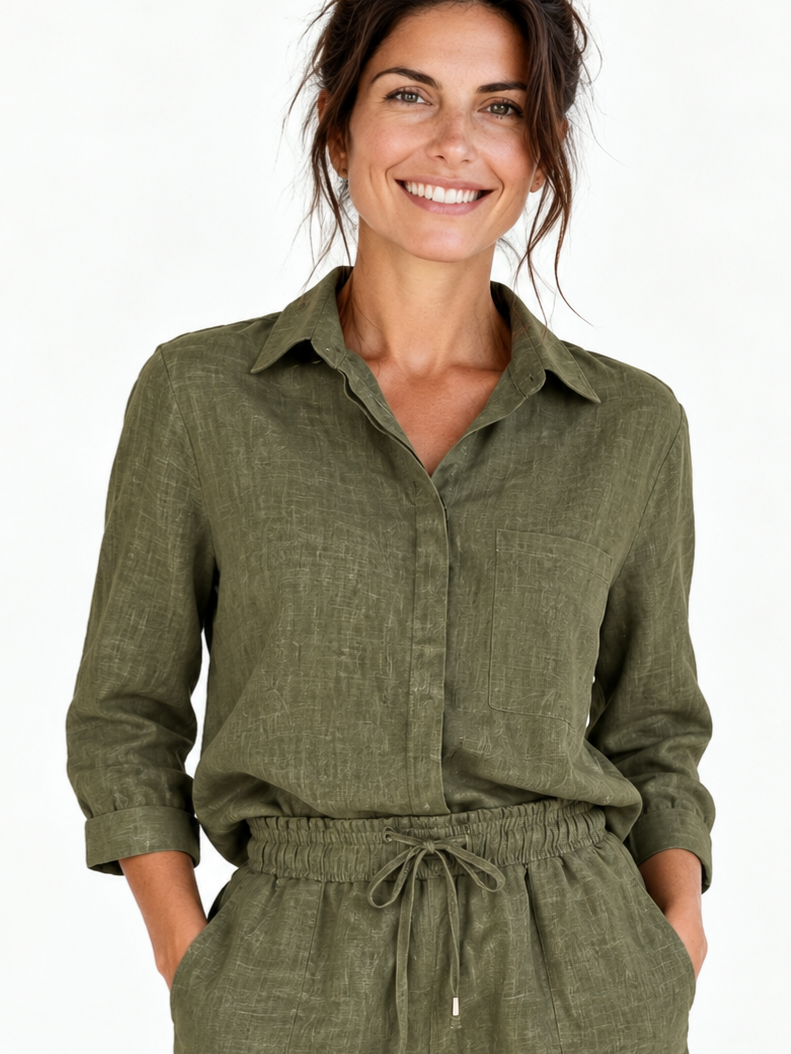 Breath Blouse Olive Moss